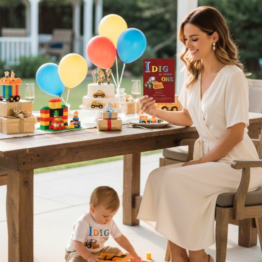 Construction Truck 'I Dig Being One' Birthday  Kaart