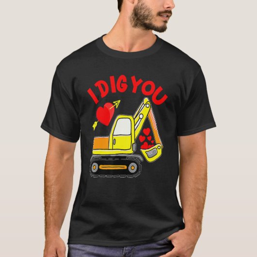 Construction Truck I Dig You Valentines Day Toddle T-shirt (Voorkant)