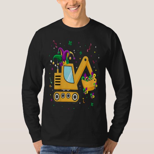 Construction Truck Mardi Gras  For Kids Toddler Bo T-shirt (Voorkant)