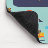 Construction Truck Mouse Pad for Kids with Name Muismat (Hoek)