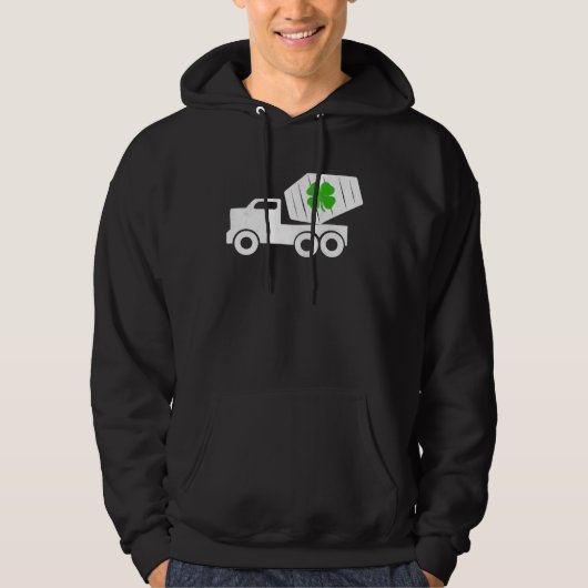 Construction Truck St Patrick s Day Shamrock Kids Hoodie (Voorkant)