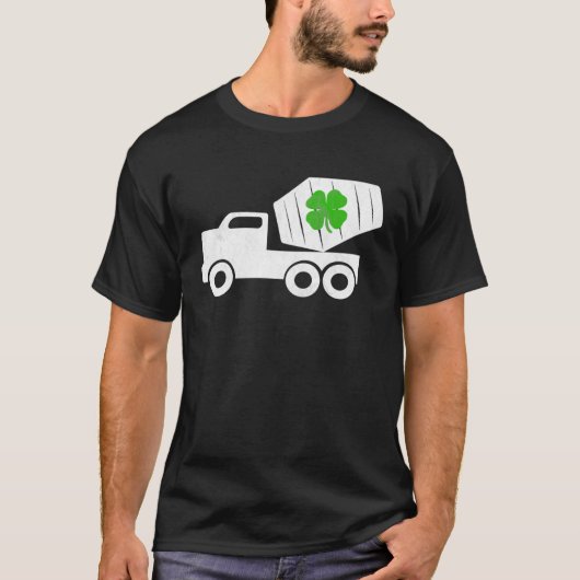 Construction Truck St Patrick s Day Shamrock Kids T-shirt (Voorkant)