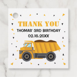 Construction truck thank you tag bedankjes labels