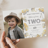 Construction Truck TWO 2nd Birthday Party Kaart