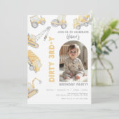 Construction Trucks 3rd Birthday Party Kaart (Staand voorkant)