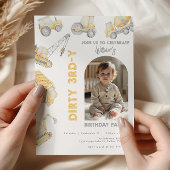 Construction Trucks 3rd Birthday Party Kaart