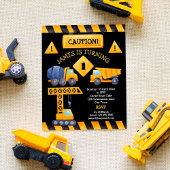 Construction trucks boy birthday budget invitation