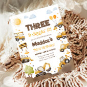 Construction Trucks Boy Dirty 3RD-Y Third Birthday Kaart