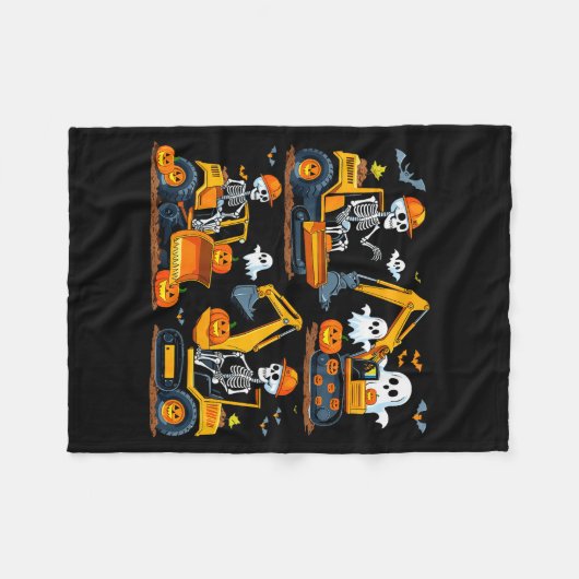 Construction Trucks Halloween Costume Soky Excavat Fleece Deken (Voorkant (Horizontaal))