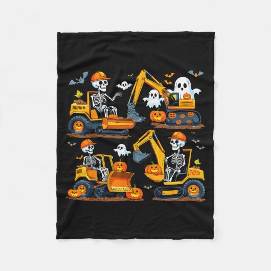 Construction Trucks Halloween Costume Soky Excavat Fleece Deken (Voorkant)