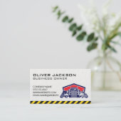 Construction Trucks Illustration Visitekaartje (Staand voorkant)