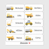 Construction Trucks party (constructiepartij) Sticker (Vel)