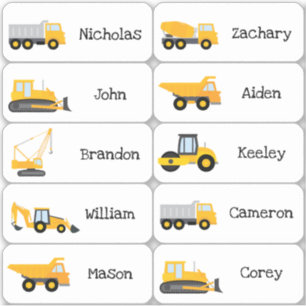 Construction Trucks party (constructiepartij) Sticker