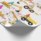 Construction Trucks Party Pattern Cadeaupapier (Hoek)