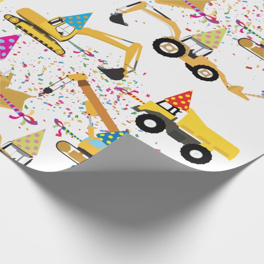 Construction Trucks Party Pattern Cadeaupapier (Hoek)