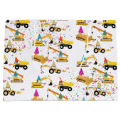 Construction Trucks Party Pattern Groot Cadeauzakje (Voorkant)