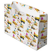 Construction Trucks Party Pattern Groot Cadeauzakje (Achterkant Gekanteld)