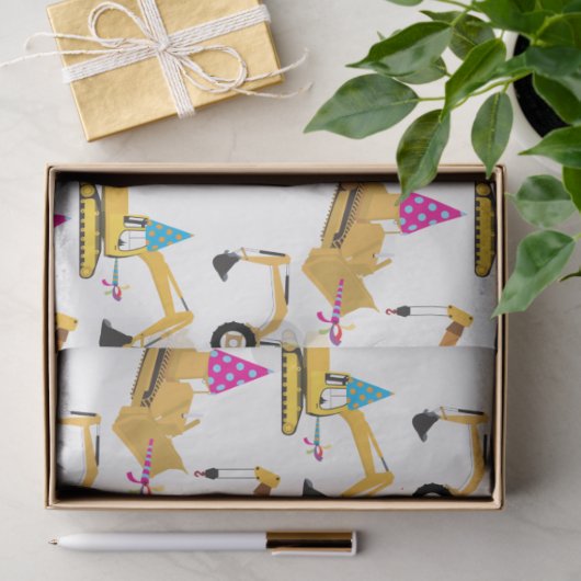 Construction Trucks Party Pattern Tissuepapier (Geschenk)