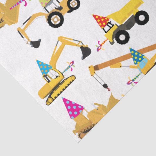 Construction Trucks Party Pattern Tissuepapier (Detail)
