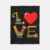 Construction Valentine Love Spelled With Trucks Ex Fleece Deken (Voorkant)