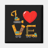 Construction Valentine Love Spelled With Trucks Ex Magneet (Voorkant)