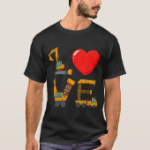 Construction Valentine Love Spelled With Trucks Ex T-shirt (Voorkant)