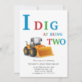 Construction Vehicle Birthday Boy Invitation Kaart (Voorkant)