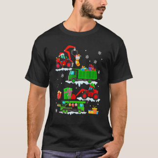 Construction Vehicle Christmas Red Trucks Winter B T-shirt