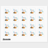 Construction Vehicle Digging Being One Birthday Vierkante Sticker (Vel)
