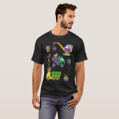 Construction Vehicle Mardi Gras Toddlers Boys T-shirt (Voorkant volledig)