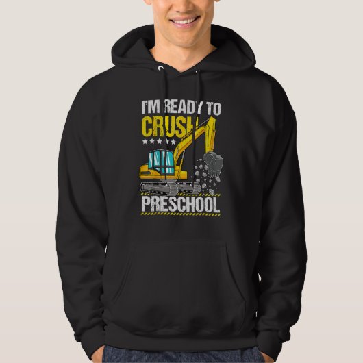 Construction Vehicle Ready To Crush Preschool Back Hoodie (Voorkant)