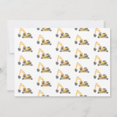 Construction Vehicles Birthday First Birthday Kaart (Achterkant)