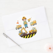 Construction Vehicles Birthday Party Sticker (Envelop)