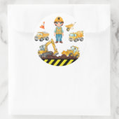 Construction Vehicles Birthday Party Sticker (Tas)