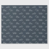 Construction Vehicles Builder Boy Truck Dark Blue Cadeaupapier (Vlak)