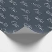 Construction Vehicles Builder Boy Truck Dark Blue Cadeaupapier (Hoek)