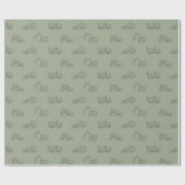 Construction Vehicles Builder Boy Truck Sage Green Cadeaupapier (Vlak)