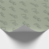 Construction Vehicles Builder Boy Truck Sage Green Cadeaupapier (Hoek)