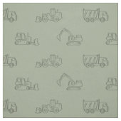 Construction Vehicles Builder Boy Truck Sage Green Stof (Swatch)