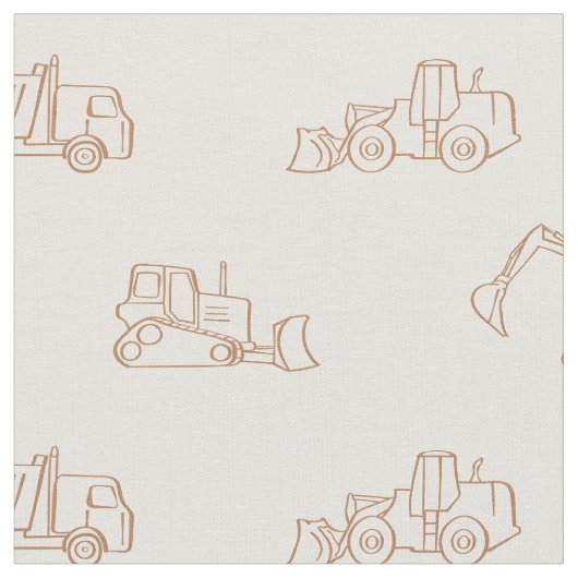 Construction Vehicles Builder Cute Boy Truck Beige Stof (Close Up)