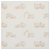 Construction Vehicles Builder Cute Boy Truck Beige Stof (Swatch)