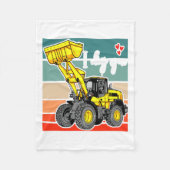 Construction Vehicles Valentines Hearts Excavator  Fleece Deken (Voorkant)