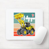 Construction Vehicles Valentines Hearts Excavator  Muismat (Met muis)