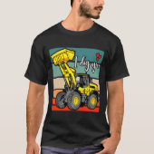 Construction Vehicles Valentines Hearts Excavator  T-shirt (Voorkant)
