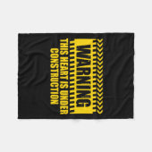 Construction Warning Valentines Day Heart Under Co Fleece Deken (Voorkant (Horizontaal))