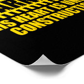 Construction Warning Valentines Day Heart Under Co Poster (Hoek)