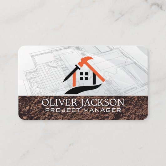 Construction Worker | Blueprints | Architect Visitekaartje (Voorkant)
