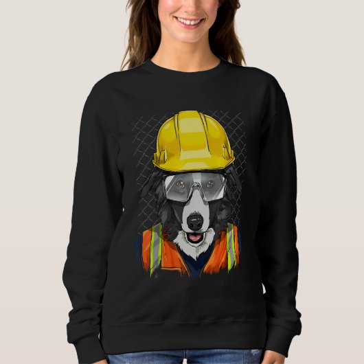 Construction Worker Border Collie Laborer Puppy Do Trui (Voorkant)
