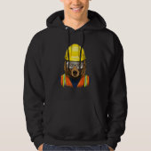 Construction Worker Brown Grizzly Bear Laborer Bea Hoodie (Voorkant)