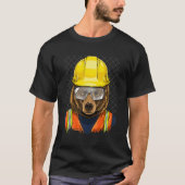 Construction Worker Brown Grizzly Bear Laborer Bea T-shirt (Voorkant)